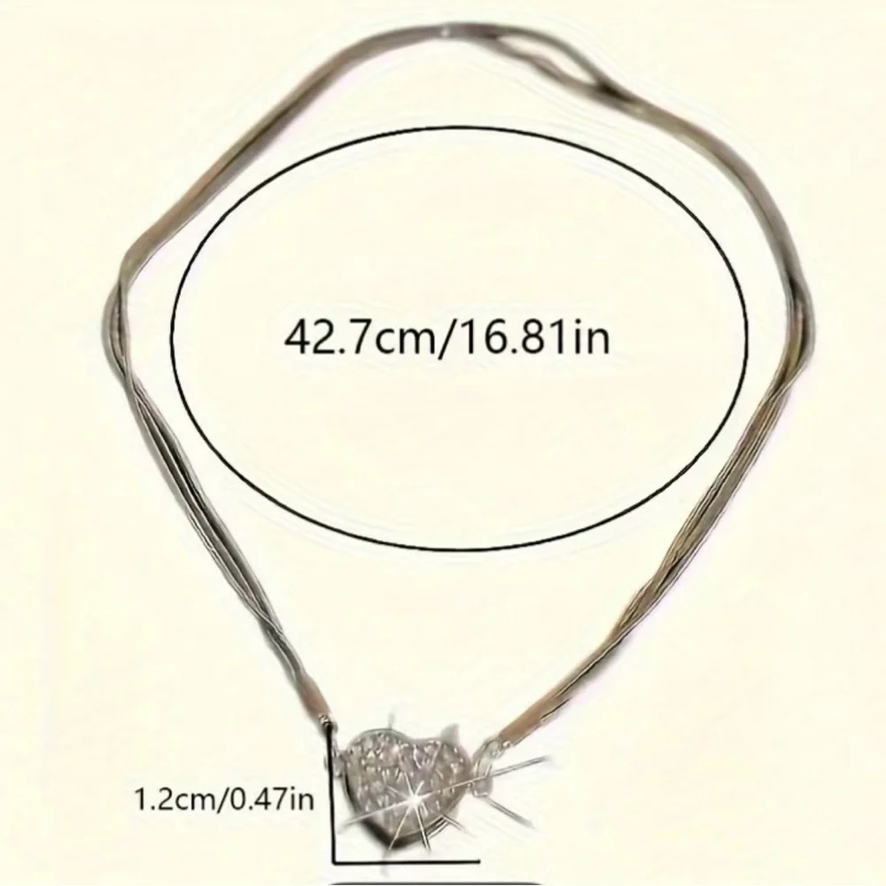 Elegant Silver Heart Pendant Necklace - Picture 4 of 4